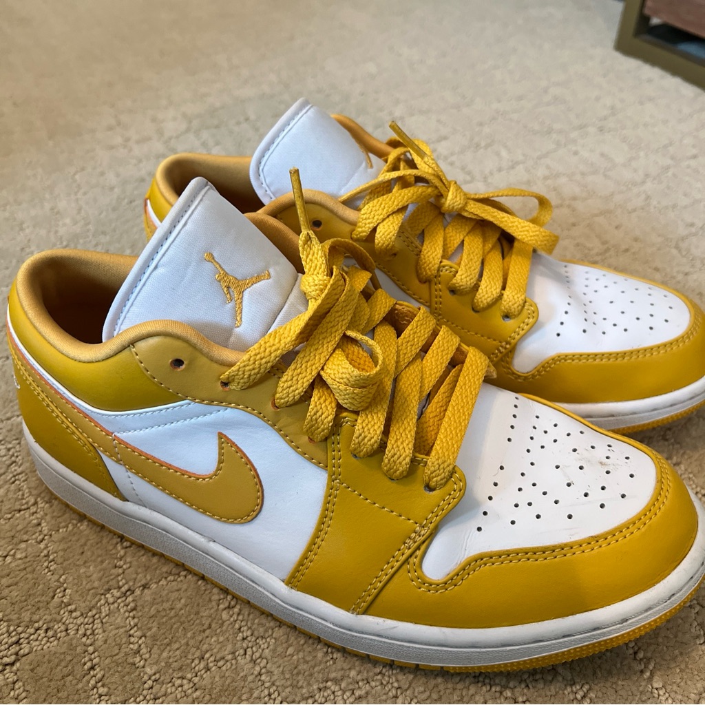 Jordan Yellow And White Sneakers